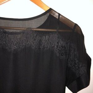 Jessica Simpson black tunic shirt dress. Lace top